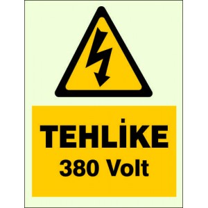 9102 TEHLİKE 380 VOLT - Danger 380 volts
